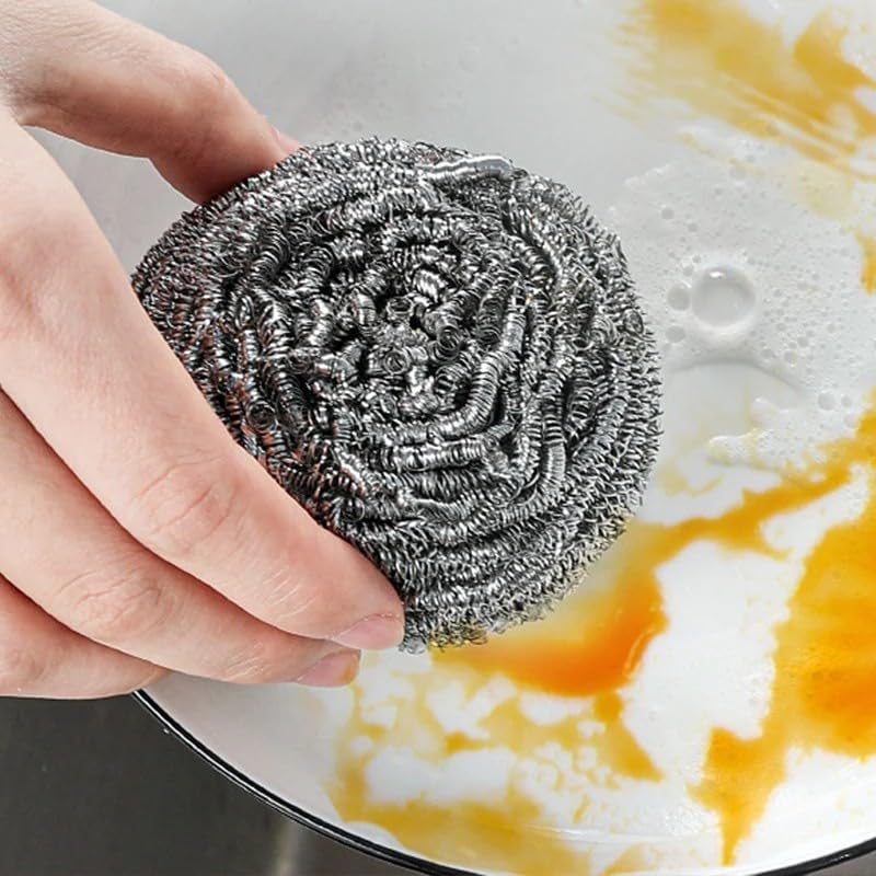 1pcs Silver Steel Wire Cleaning Ball HouseholdKitchen Washing Dish Pots Pans Oil Removal Cleaner Tools