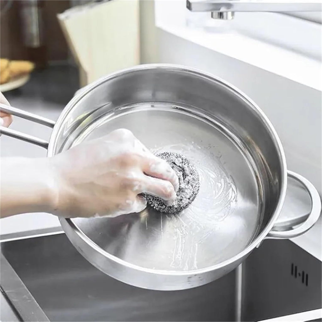 Steel Wool 30PCS Stainless Steel Wool Scrubber, Scrubbing Scouring Pad, Stainless Steel Cleaning Balls for Kitchens Bathroom Pot and Pan for Kitchen