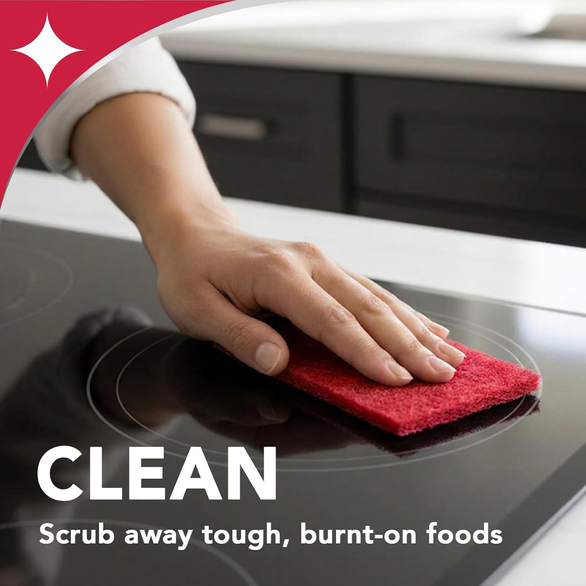 Weiman 6 Count Cooktop Scrubbing Pads, Removes Burnt-on Food, Scratch Free