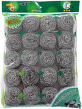 20pcs High-Zinc Wire Steel Ball Dishwashing Cleaning Equipments Steel Wool Pads Home Kitchen Utensils Supplies (Silver)