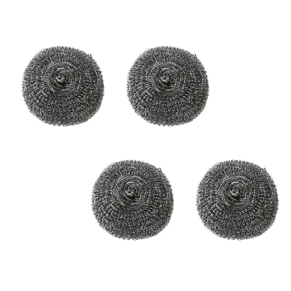 TopHomer 4 Pcs Stainless Steel Wire Balls Scrubbing Scouring Pad for Removing Heavy Dirty Home Cleaning Tools Easy to Clean