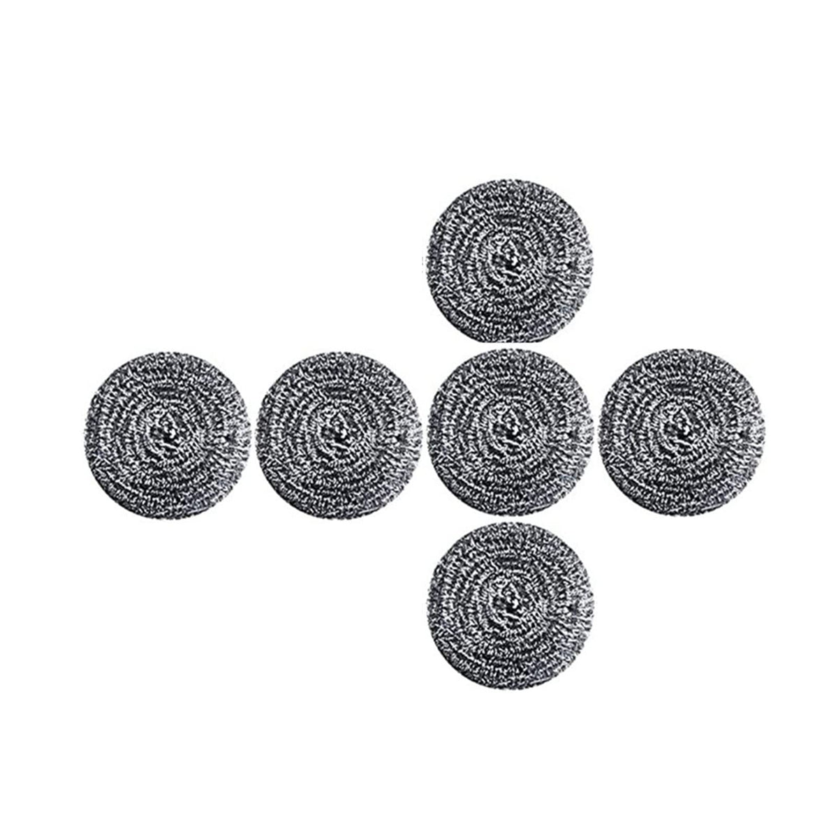 DKKO Stainless Steel Scourers Cleaning Ball Metal Scouring Pads for Kitchens Bathroom Steel Wool Scrubber to Cleaning Dishes Pots Pans Ovens Grills, 6PACK