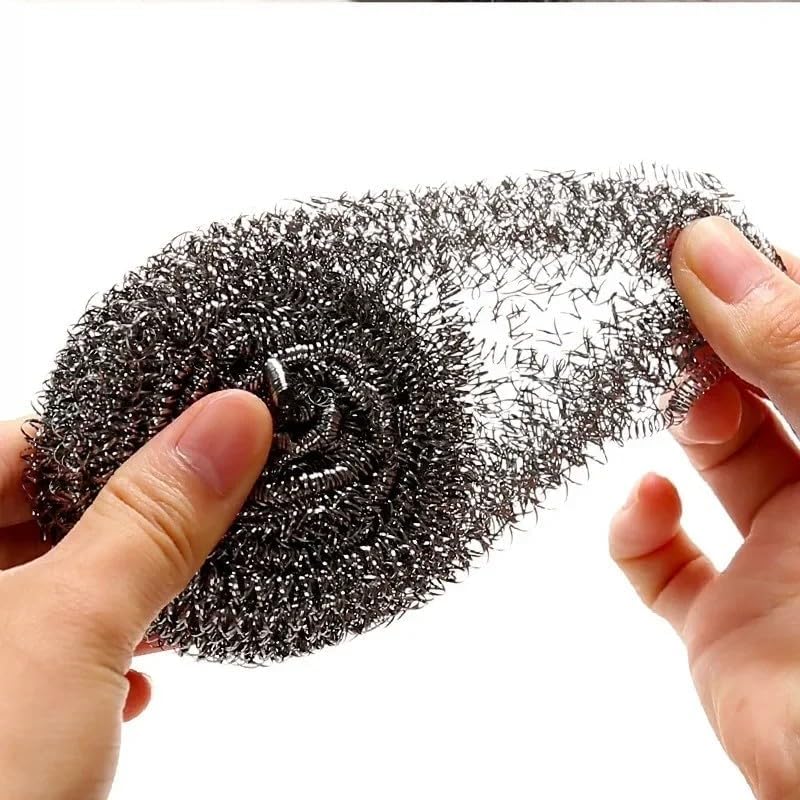 Stainless Steel Cleaning Steel Wire Ball Silver Household Kitchen Washing Dish Pots Pans Oil Removal Cookware Cleaner Tools (1Pcs)
