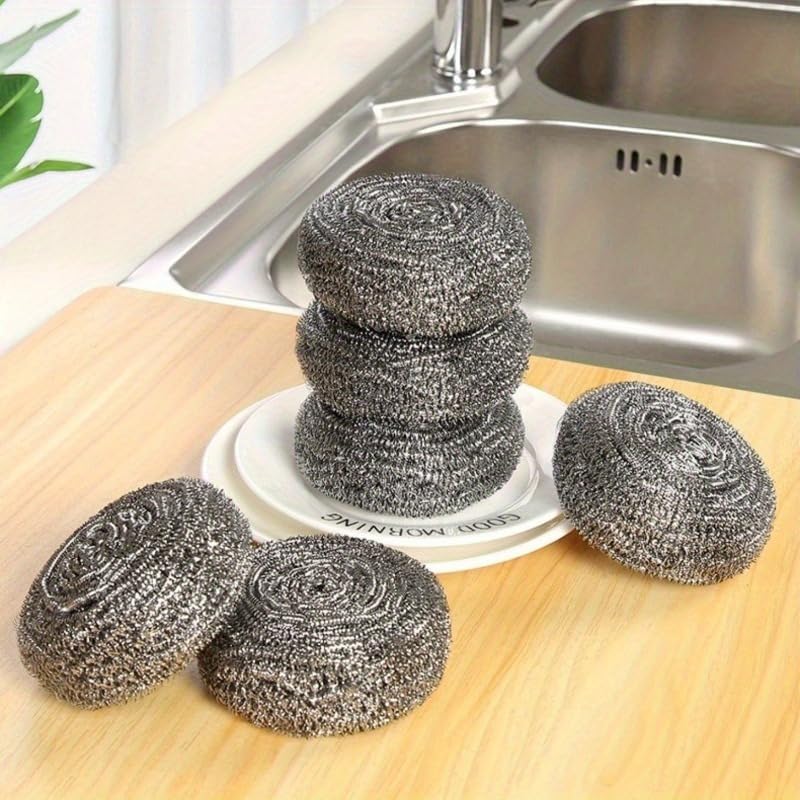 10 Pieces of Steel Wire Cleaner, Multifunctional Stainless Steel Ball, Brush Pot, wash Pot, dishwashing Brush, Cleaning Ball