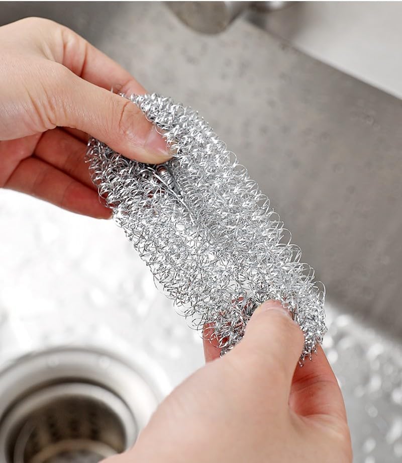 1pcs Silver Steel Wire Cleaning Ball HouseholdKitchen Washing Dish Pots Pans Oil Removal Cleaner Tools