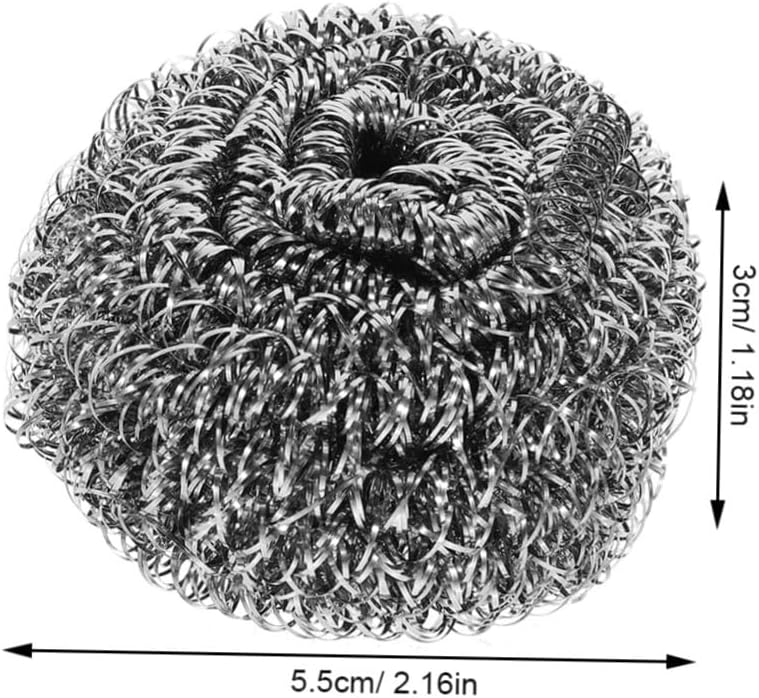 20pcs Steel Wool Scrubber Ball for Pots Silver Wire Kitchen Cleaner
