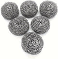 Steel Wool Scouring Pads 6 Pack Galvanized Metal Cleaning Balls for Kitchen Cookware