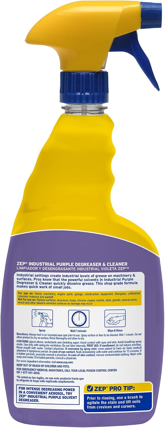 Zep Industrial Purple Cleaner and Degreaser Concentrate - 32 Ounce (Case of 4) R42310 - Easy to Rinse Formula