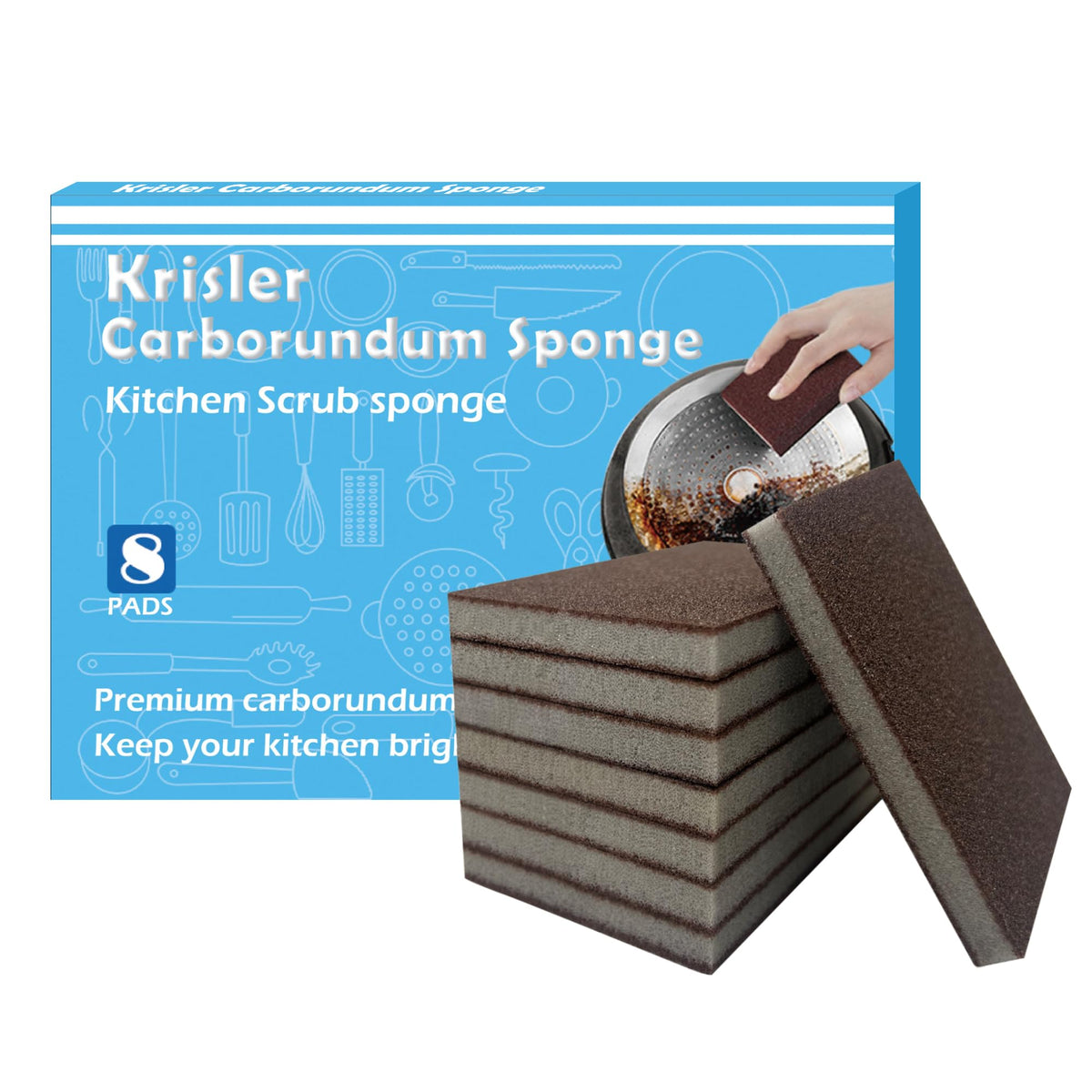 Krisler Carborundum Sponge Nano Emery Sponges, 8pc