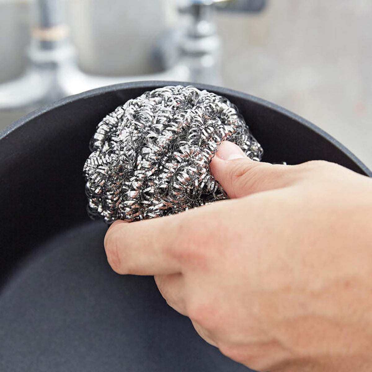 TrueCraftware- 42g Stainless Steel Scrubber Ball Set of 12- for Cleaning Dishes Pans Pots Ovens Grills Stainless Steel Scrubber for Kitchen Sinks Cleaning Steel Wool Pads Metal Scrubber