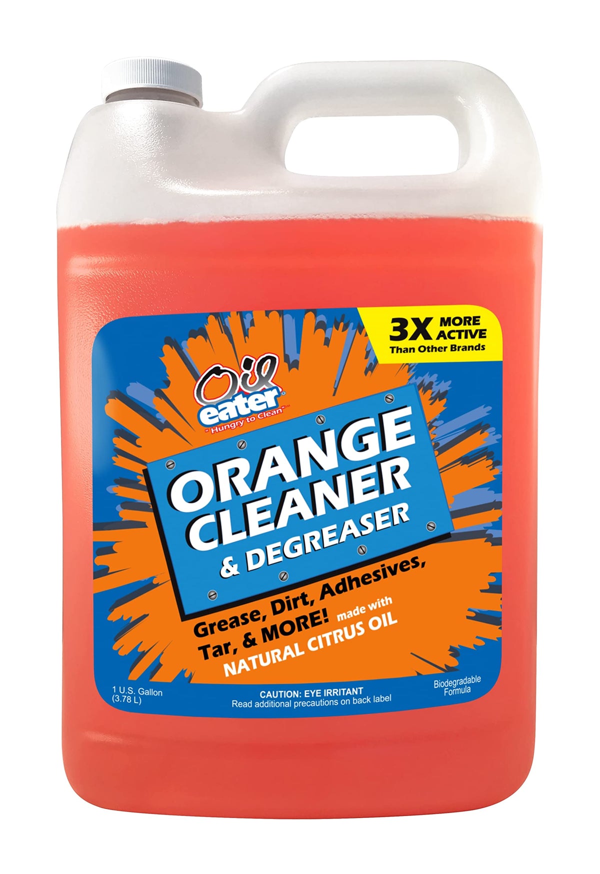 Orange Cleaner Degreaser, 1-Gallon Concentrate for Oil Removal, Grease Stains and Heavy Duty Automotive, Outdoor, Floor Cleaning, Grease & Gunk