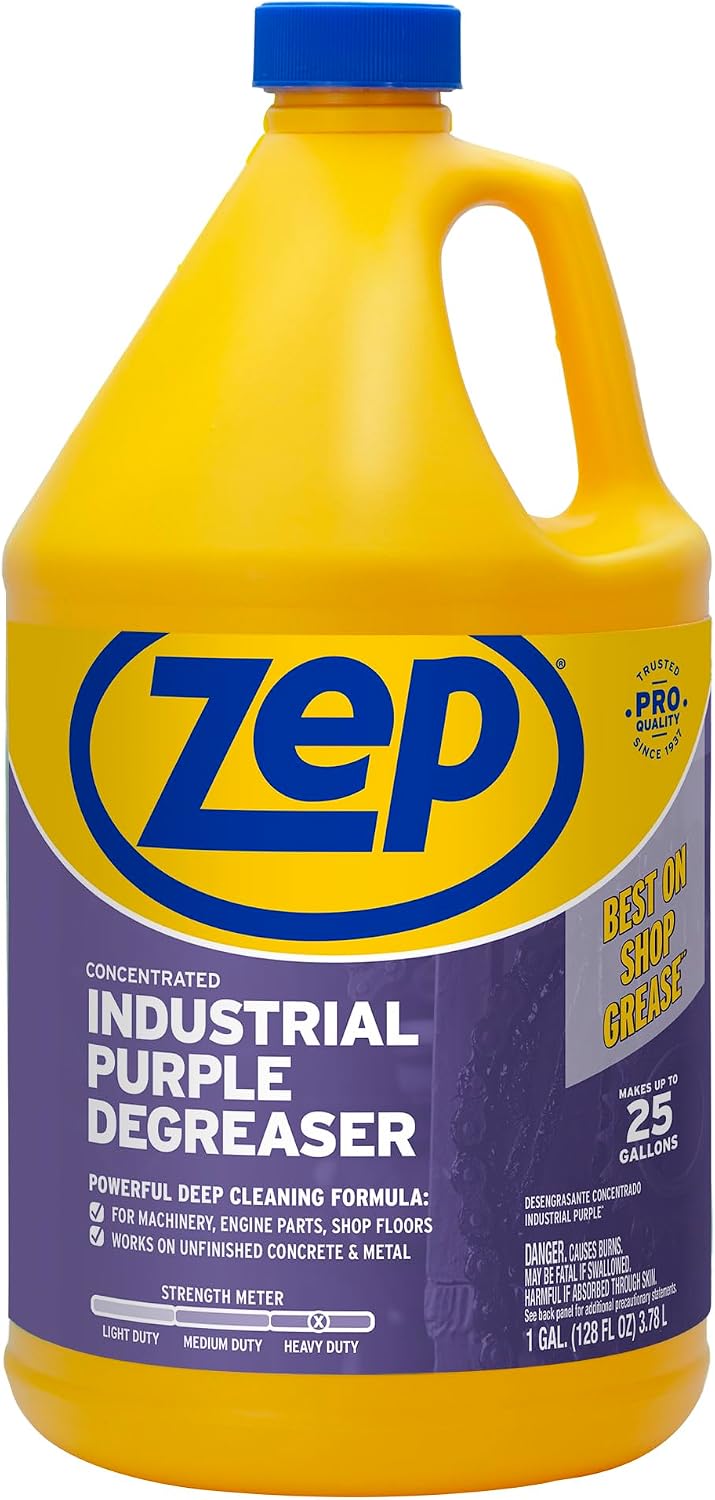 Zep Industrial Purple Cleaner and Degreaser Concentrate - 1 Gallon (Case of 4) ZU0856128 - Easy to Rinse Formula