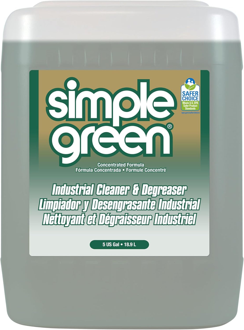 Simple Green, SMP13006, Industrial Cleaner/Degreaser, 1 / Each, Dark Green, 5 Gallons (Pack of 1)