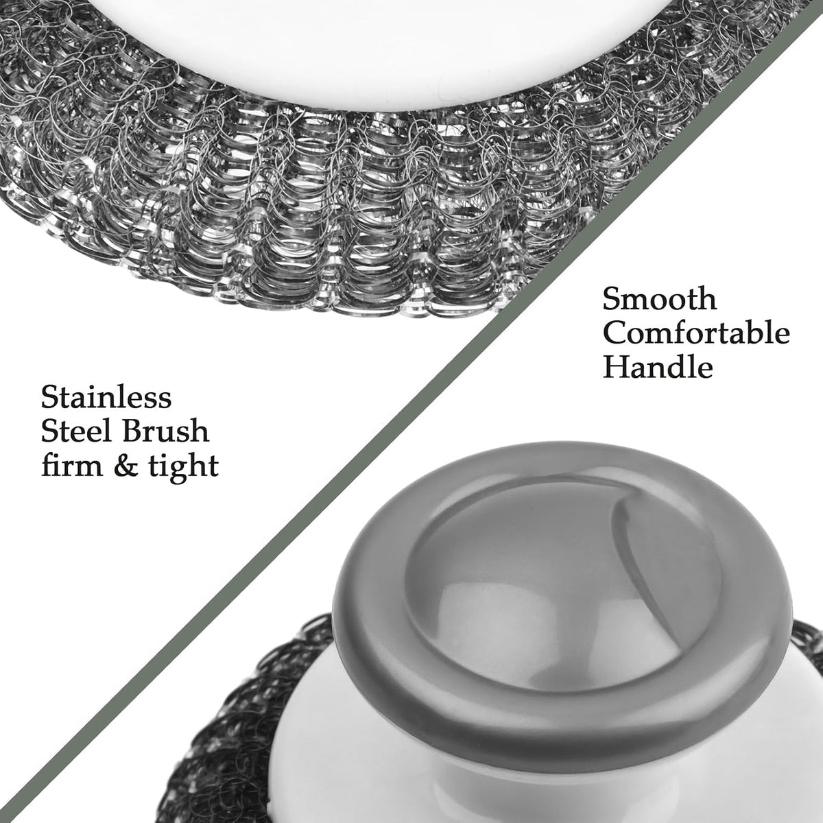 2 Pack Stainless Steel Wool Scrubber, Scrubbing Scouring Pad, Steel Wool Scrubber for Kitchens, Bathroom and Kitchen Pots, Pans, Sink(Grey)