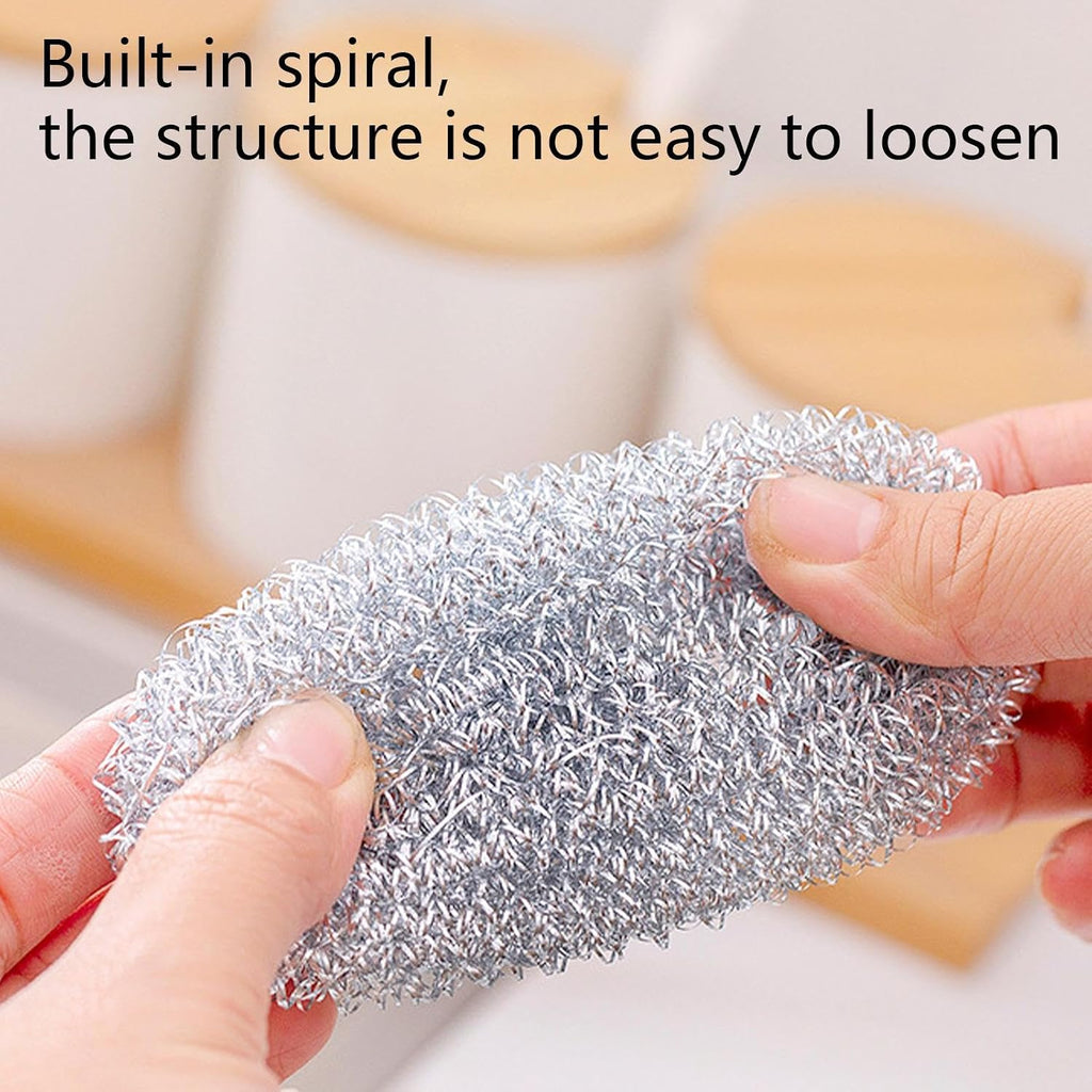 Dish Scrubber Ball - Steel Wire Cleaning Ball | Steel Sponges Scrubbers | Dishes Washing Scrubber Scrubber Ball | Steel Wool Scrubber Sponge for Removing Tough Dirt, Grease from Pots, Stovetops