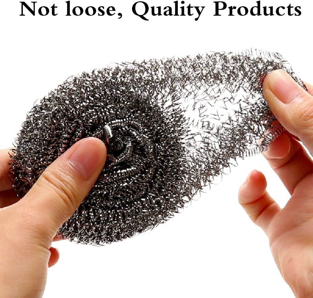 20 Pcs Steel Wool Dishing Scrubber, Steel Wool Scrubber, Kitchen Cleaning Ball, Easy to Scoure Tough Kitchen Greasy Dirt for Cleaning Dishes, Pots, Pans and Ovens
