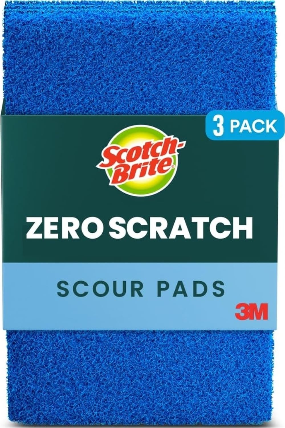 Scotch-Brite Zero Scratch Scouring Pad, 3 Pack
