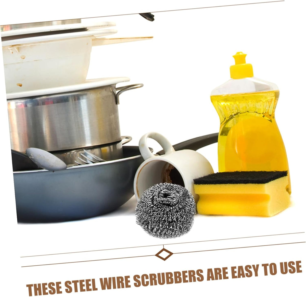 20pcs Steel Wool Scrubber Silver Wire Cleaning Ball