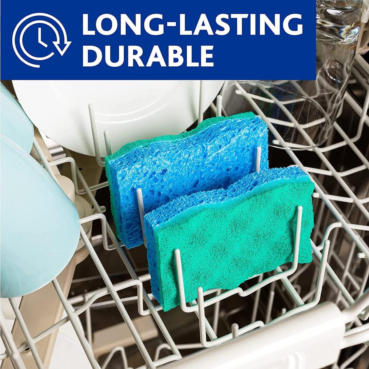 O-Cedar Scrunge Multi-Use Scrub Sponge (Pack of 6) | Non-Scratch, Odor-Resistant, All-Purpose Scrubbing Sponge | Safely Cleans All Hard Surfaces in Kitchen & Bathroom