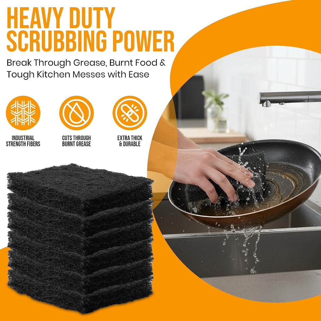 Harrier Hardware 6-Pack High Density Scouring Pads 6 x 4 Inch Black