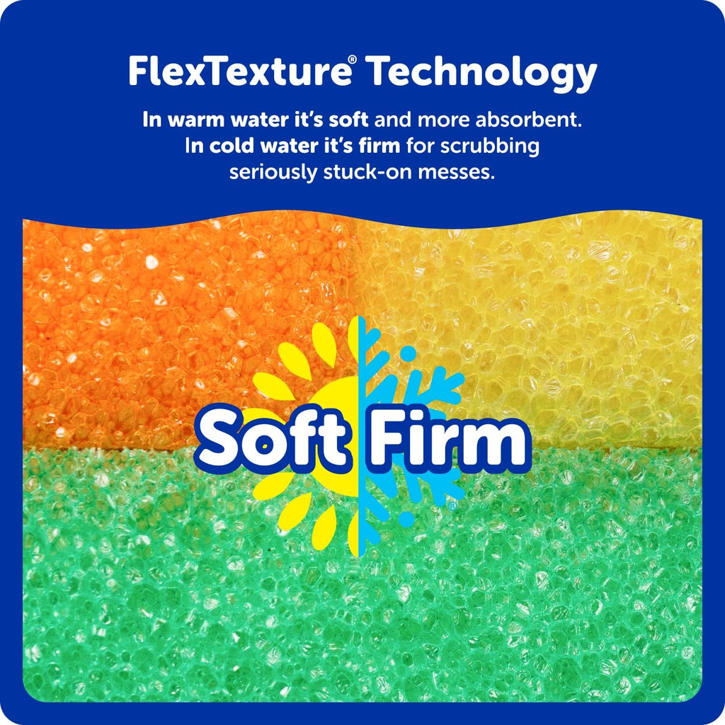 Scrub Daddy Colors Kitchen Sponges - Scratch-Free Dishwashing Sponges & Sponge for Kitchen Sink, Bathroom & Household Cleaning - BPA-Free Polymer Foam (3 Count)