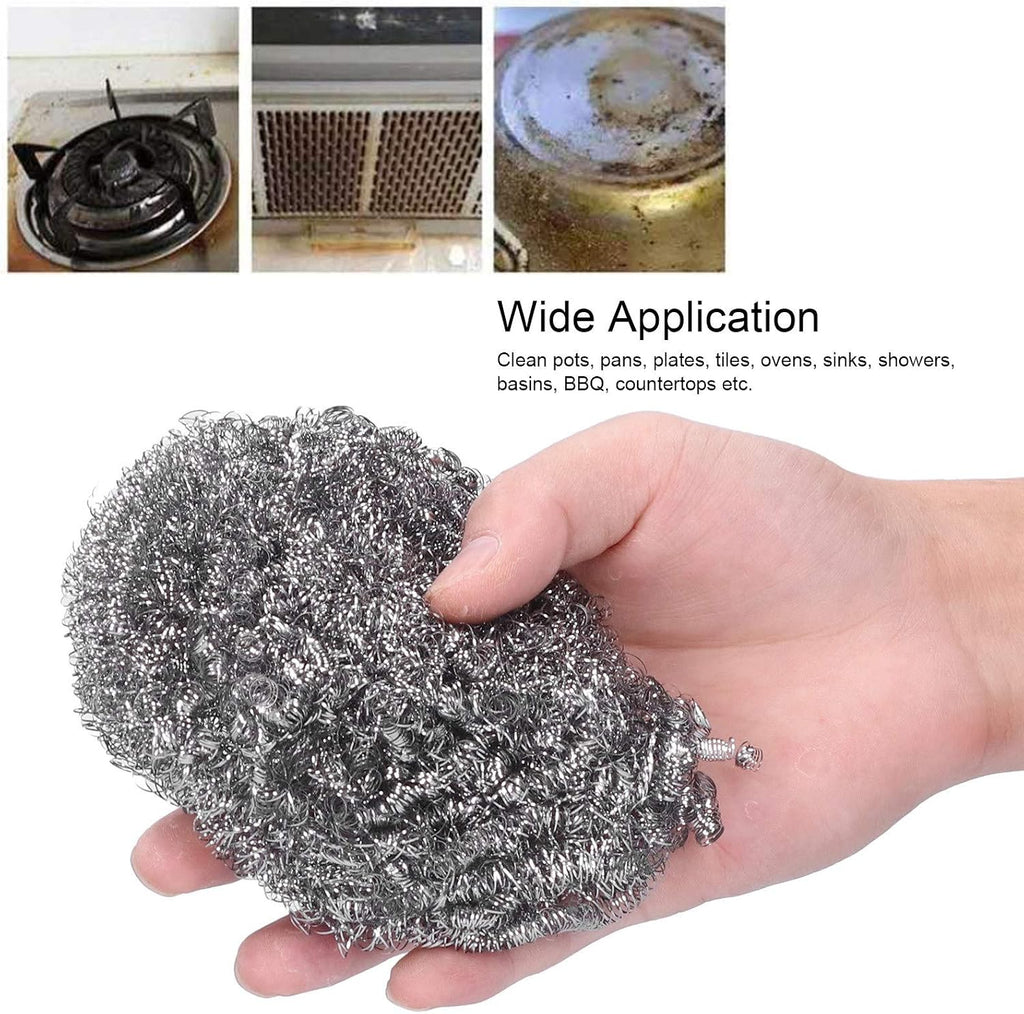 Stainless Steel Scrubbers Cleansing Ball,30PCS Scouring Pads Ball for Steel Wool Scrubber Pads for Cleansing Dishes, Pans, Pots, Ovens, Grills, Sinks