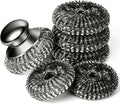 6pcs Steel Wool Scrubber with Replacement Wire Sponge Pads Set, Stainless Steel Scrubber for Dishes, Perfect for Cleaning Metal Pans, Pots, Grills & More, Sink(1 Scrubber+5 Pads)