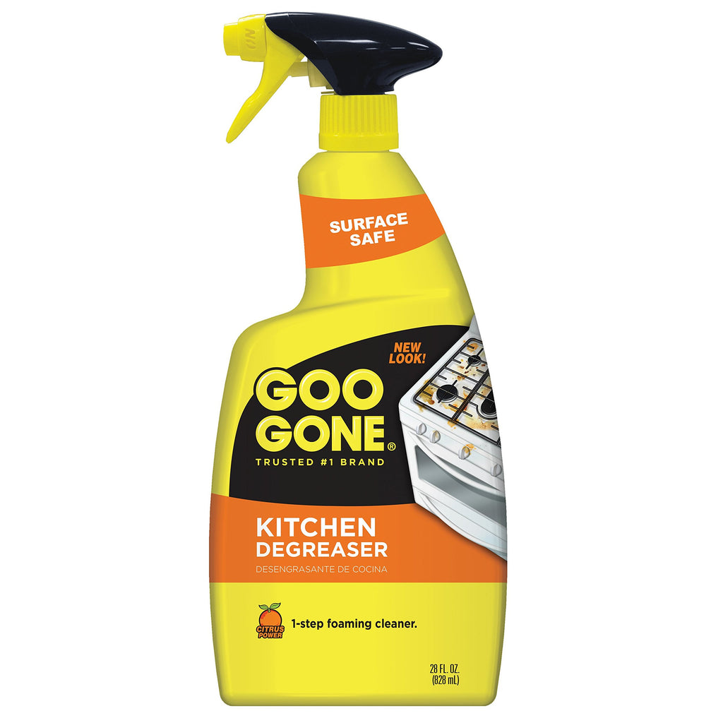 Goo Gone Foaming Kitchen Degreaser- Removes Baked-On Food, Grease, Splatter and Grime, 2 PACK 28 oz