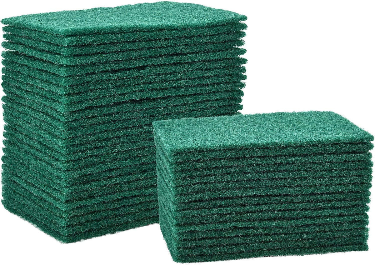 Jetec 40 Pieces Scrub Pads Scouring Pads Sponge Dish Scrubber Scouring Cleaning Non Scratch for Kitchen Dishes Cleaning (Green)