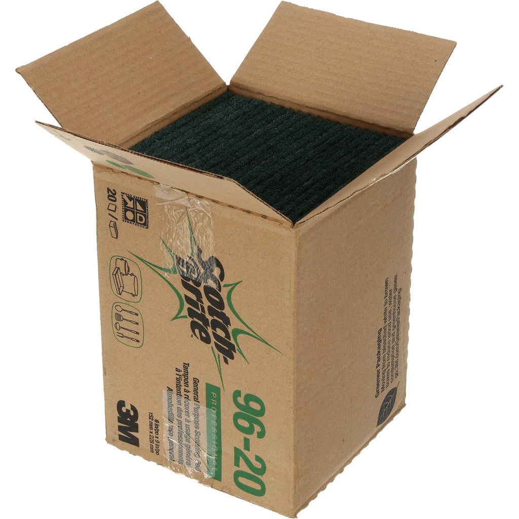 3M Scouring Pad 96-20, 20 Pads, 6” x 9”