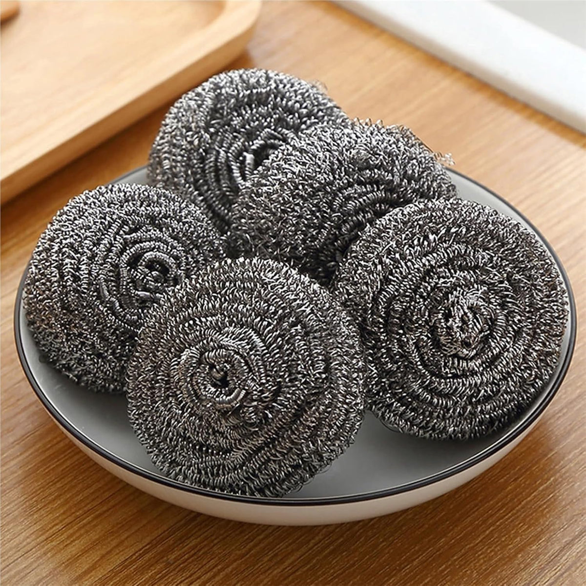 Steel Wool 30pcs Stainless Steel Scrubber Scouring Pads Cleaning Ball Steel Wool Scrubber for Kitchen Pot Pan Dish Bathroom Cleaning for Kitchen