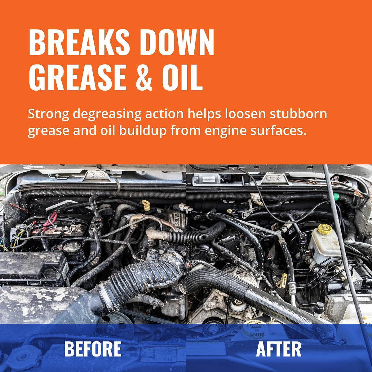GUNK Engine Degreaser – Original Degreaser Cleaner Spray – Quickly Removes Tough Oil & Grease – Cleans Hardworking Engines – Rinses Easily with Water – 15 oz (Case of 12)