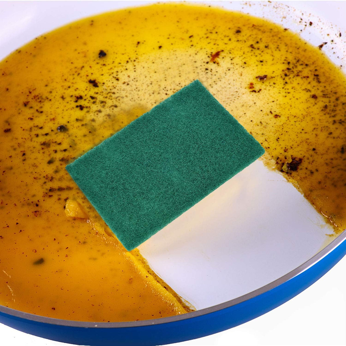 Jetec 40 Pieces Scrub Pads Scouring Pads Sponge Dish Scrubber Scouring Cleaning Non Scratch for Kitchen Dishes Cleaning (Green)