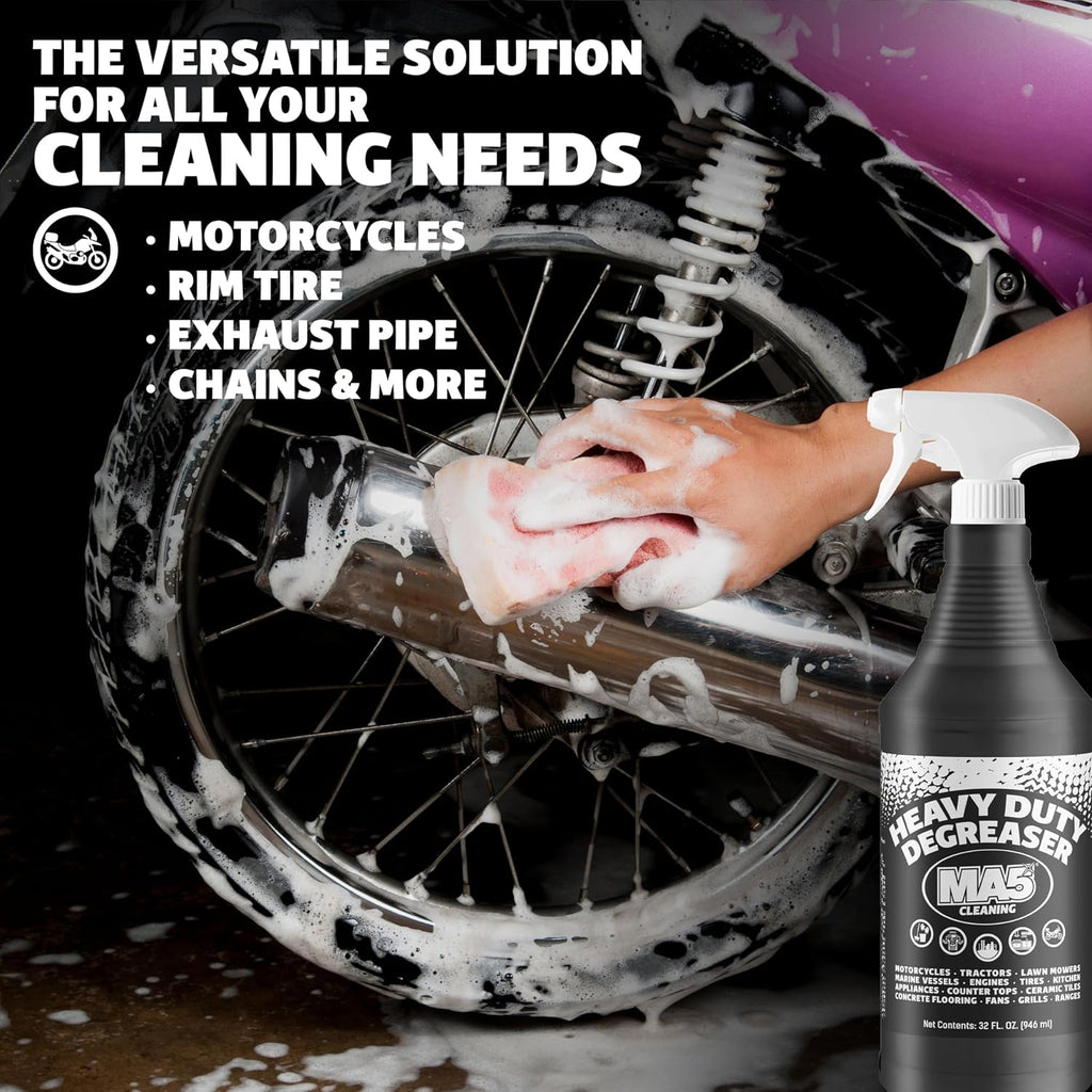 MA5x Heavy Duty Degreaser Cleaner | Indoor and Outdoor Formula | Commercial, Residential, Kitchen, Automotive and Equipment Degreaser and Cleaner | 32oz Spray Bottle | Pack of 2