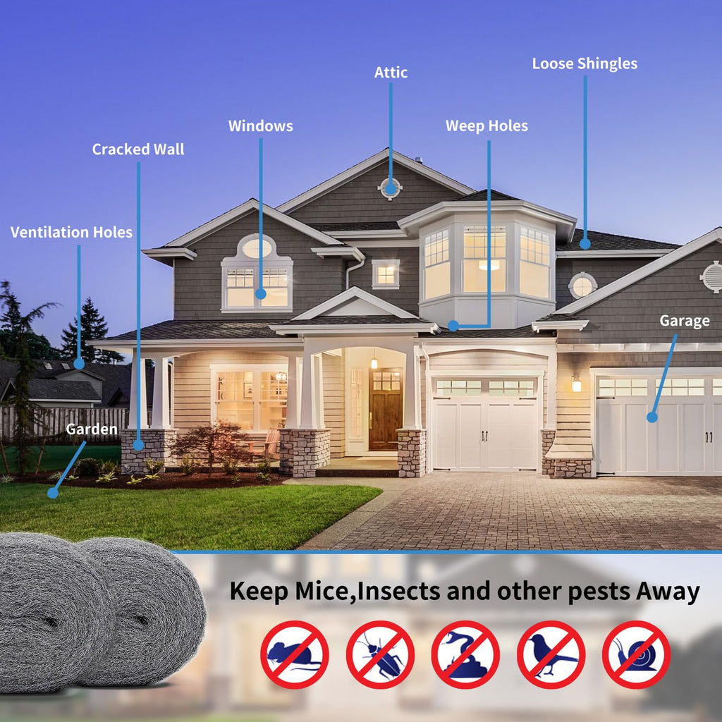TAFFY'S Steel Wool Pads 0000 for Glass - Extra Fine SteelWool for Cleaning & Polishing - Steel Wool Mice Control