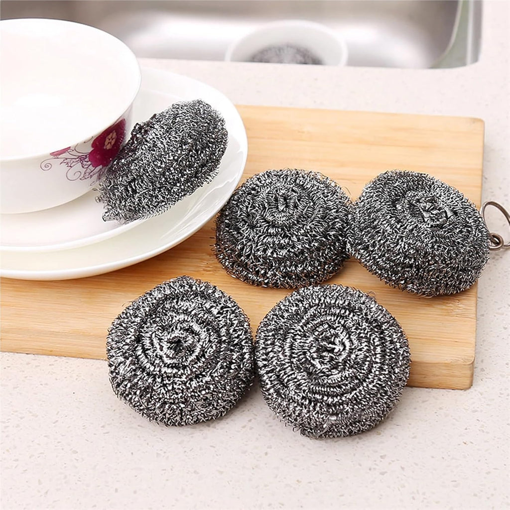 Steel Wool 30pcs Stainless Steel Scrubber Scouring Pads Cleaning Ball Steel Wool Scrubber for Kitchen Pot Pan Dish Bathroom Cleaning for Kitchen