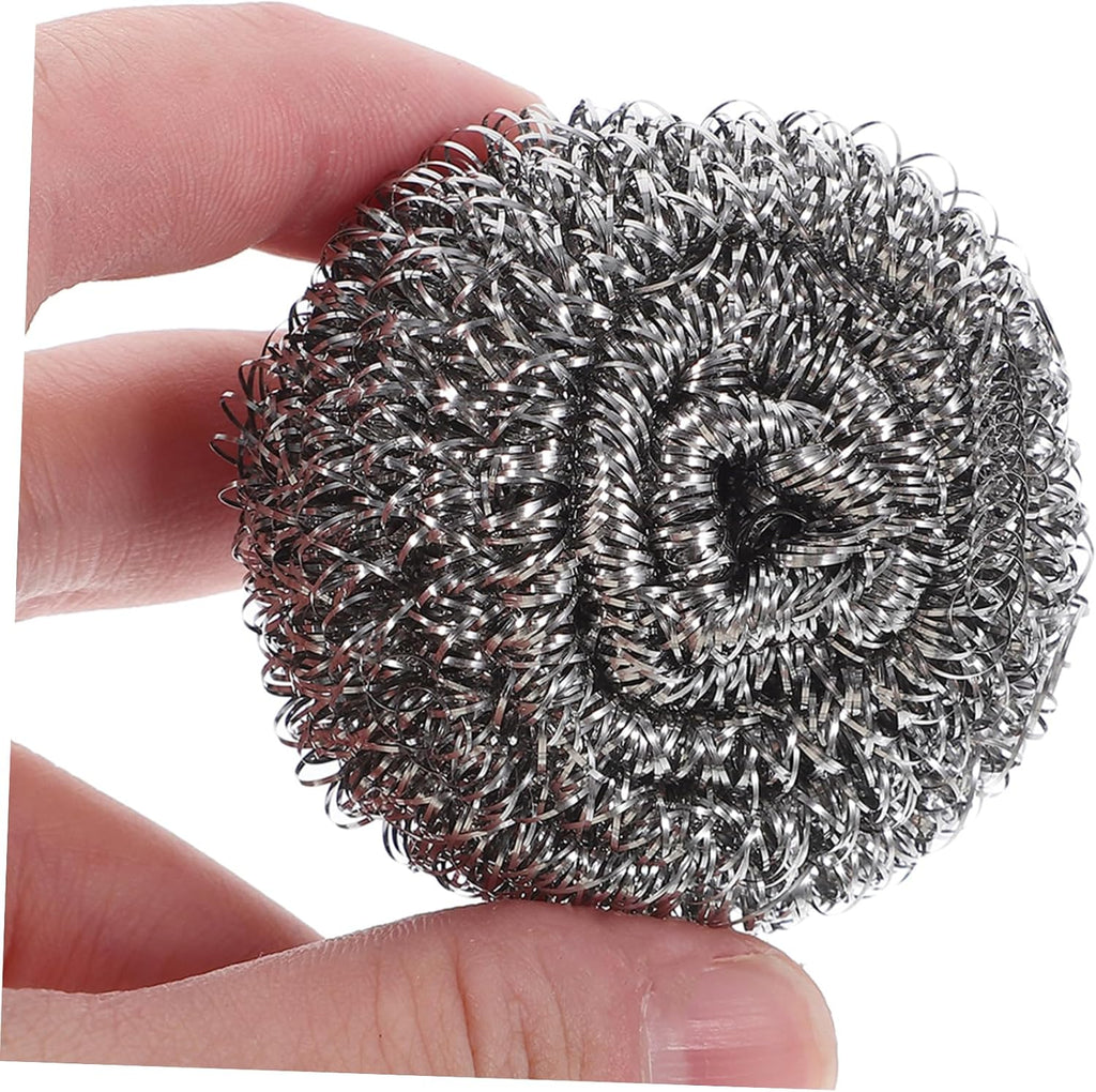 20pcs Steel Wool Scrubber Balls Silver Wire Scouring Pads
