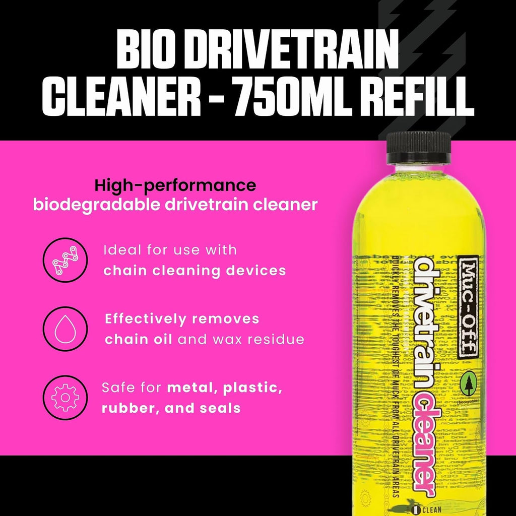 Muc-Off Bio Drivetrain Cleaner, 500 Milliliters - Effective Biodegradable Bicycle Chain Cleaner and Degreaser Spray - Suitable for All Types of Bike