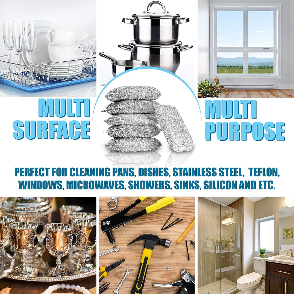 Kitchen Sponges for Dishes, Scouring Pads Non Scratch Scrubbers