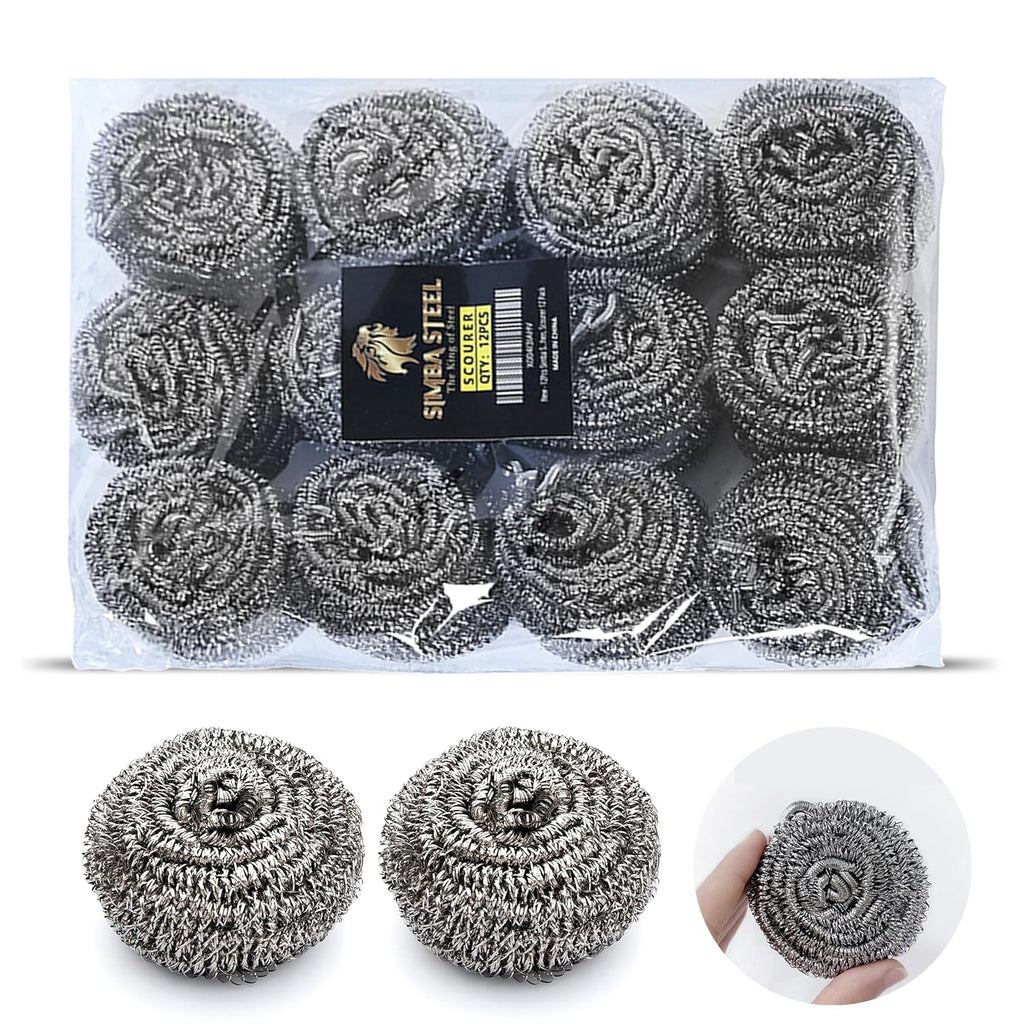Steel Wool Scrubber Scourer Cleaning – Scourers 6 Pack