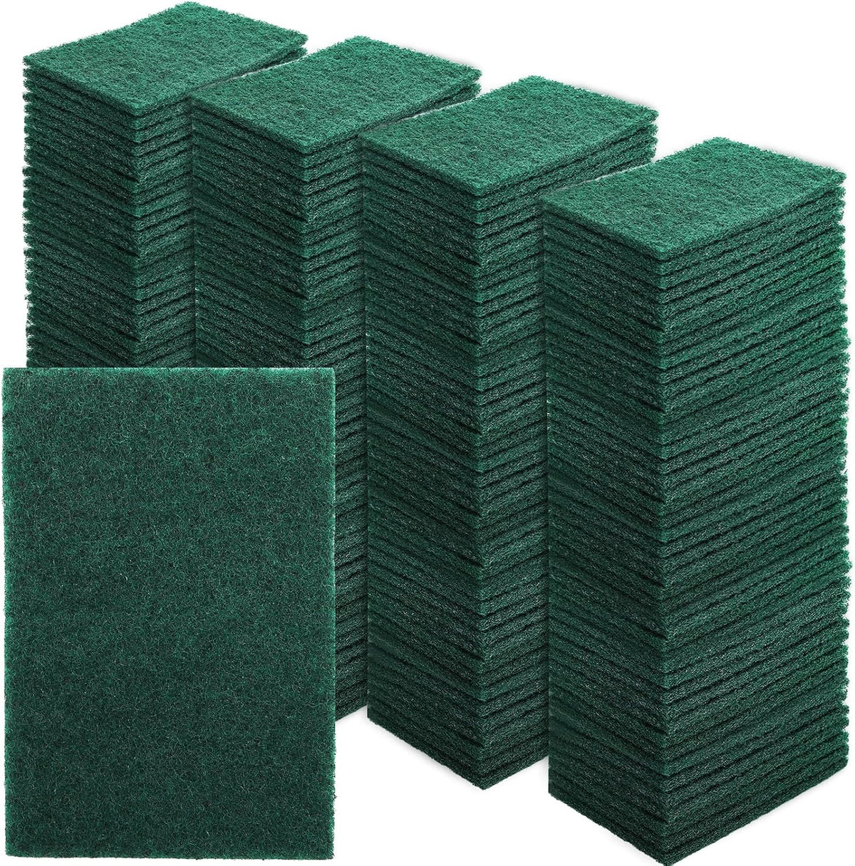 Jucoan 120 Pack Heavy Duty Scouring Pads, 4 x 6 Inch Non-Scratch Scrub Pads, Green Reusable Multipurpose Scrubbing Pads for Kitchen Dish, Metal Grills, Household Bathroom Sink Bathtub