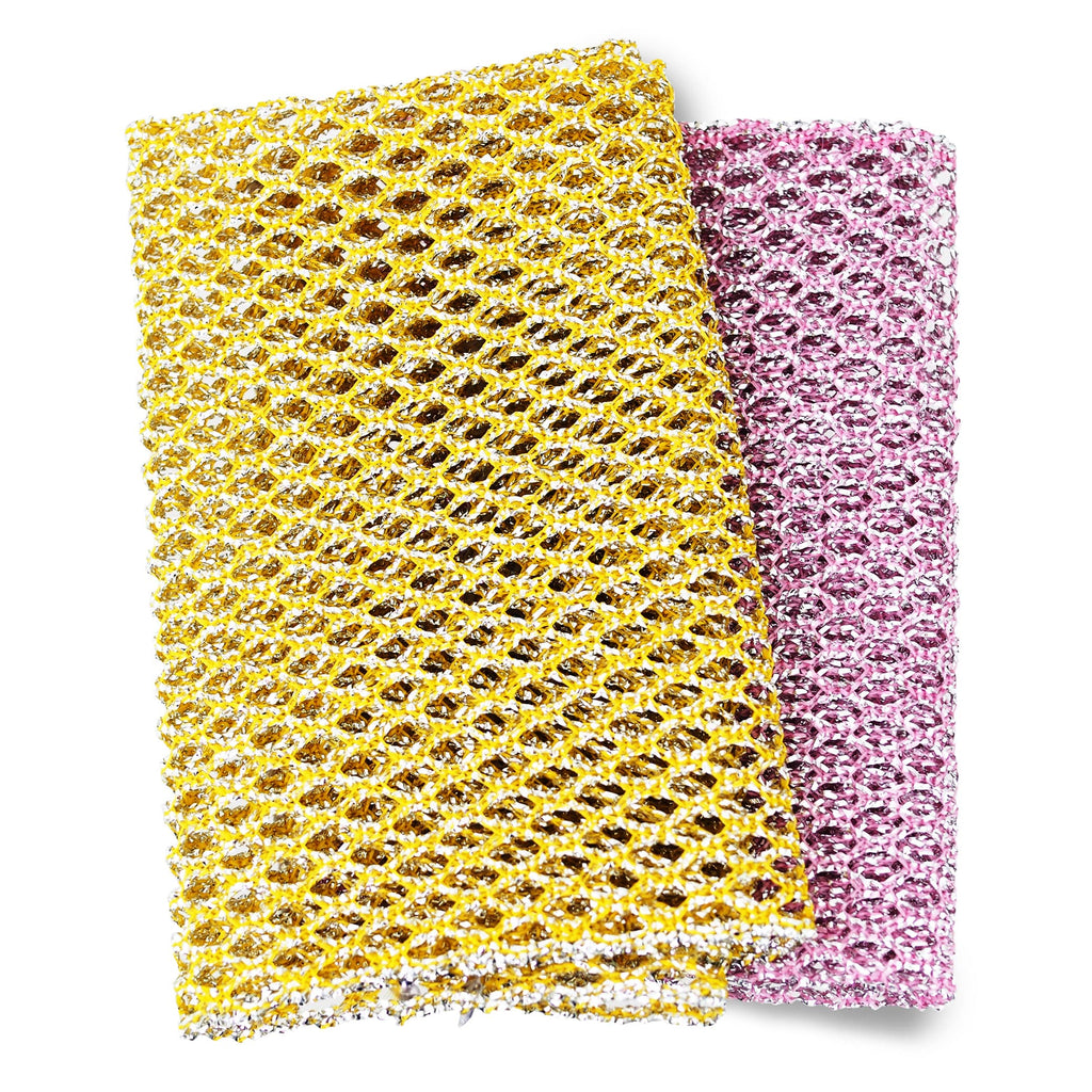 Non-Scratch Dish Scrubbers (6 Pcs) — Outlasts 7+ Sponges, Stays Odor-Free | Replace Smelly Kitchen Sponges | Non-Absorbent Mesh | Safe on Non-Stick, Cast Iron, Glass | Made in Korea Since 2012